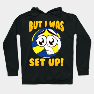 Cute & Funny But I Was Set Up Volleyball Ball Pun Hoodie
